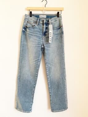 Daze Denim Pixie High Rise Straight 27 Petite Jeans Cuffed